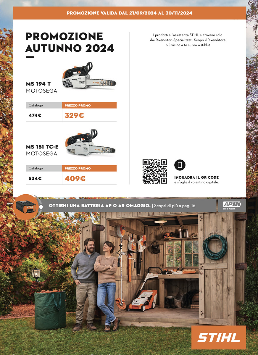 Offerte autunno articoli giardinaggio STIHL 2024